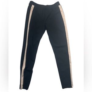 Skinny pants Size medium Black and pink double striped skinny pants